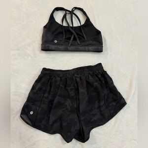 lululemon athletica Black Camo Women Shorts